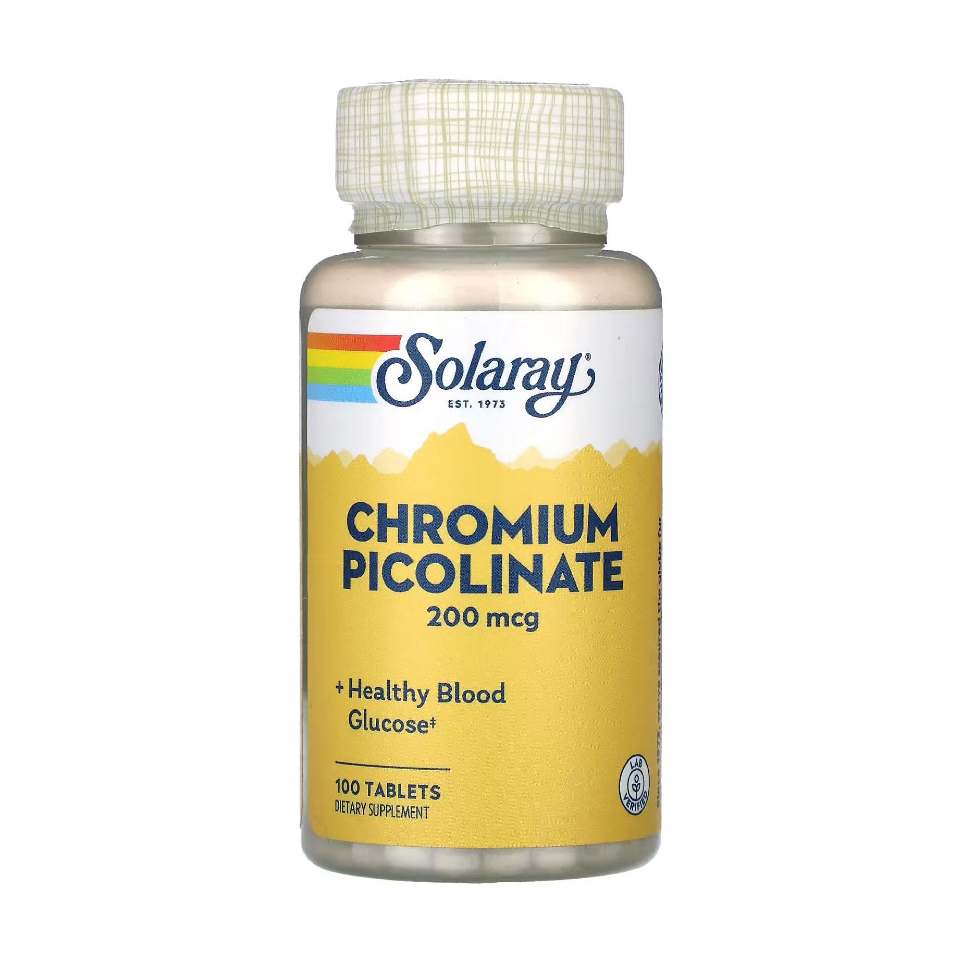 Хром піколінат Solaray Chromium Picolinate 200 мкг, 100 таблеток